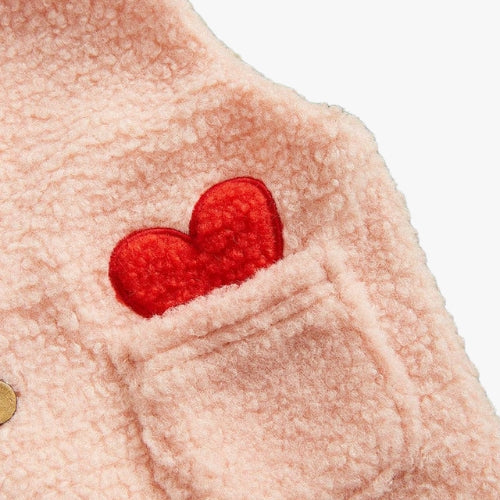 Pink Heart Sherpa Vest