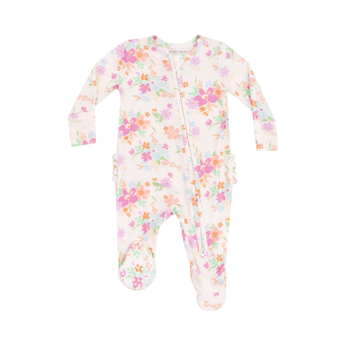 2 Way Zipper Ruffle Back Footie - Pick a Posy