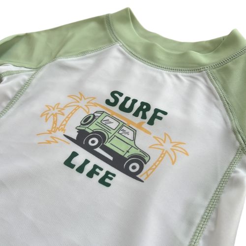 Surf Life Rash Guard, Swim Trunks and Sunglasses Set