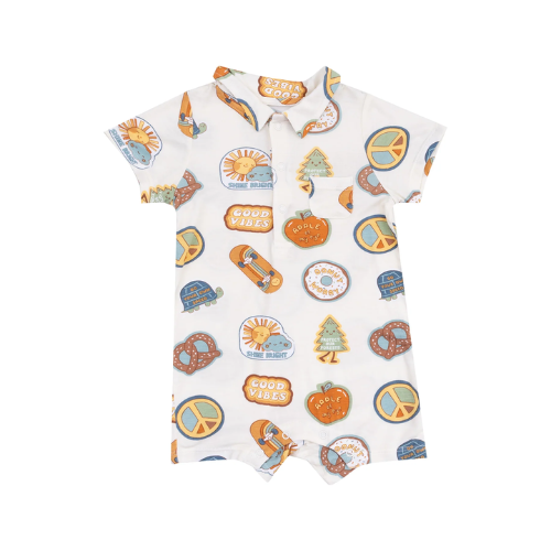 Polo Shortie Romper - Groovy Vibes