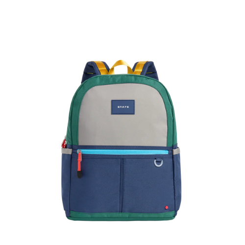 Kane Double Pocket Backpack - Green/Navy