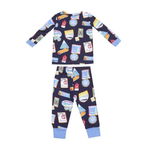 L/S Loungewear Set - Vintage Ski Patches
