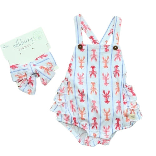 Lobster Bamboo Ruffle Bubble Romper