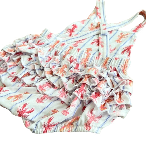 Lobster Bamboo Ruffle Bubble Romper
