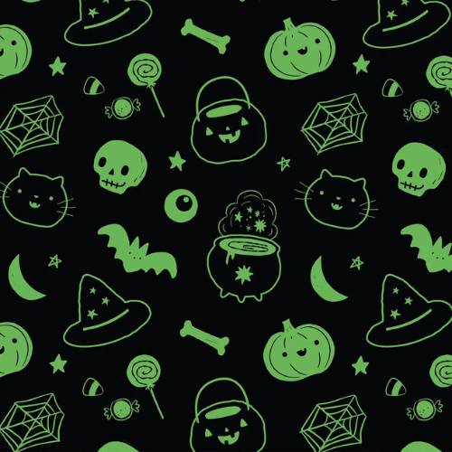 2 Way Zipper Footie - Black and White Halloween Glow in the Dark
