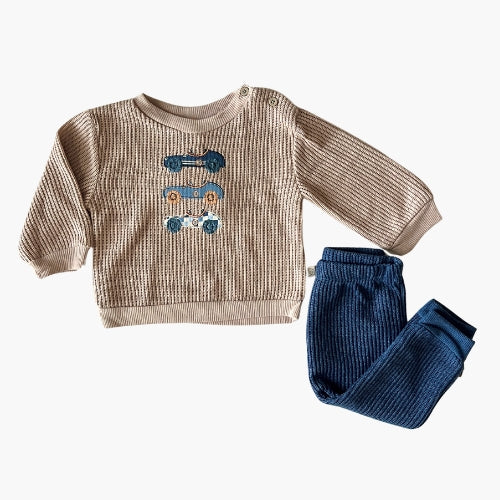 Race Car Knit Sweater and Jogger Set