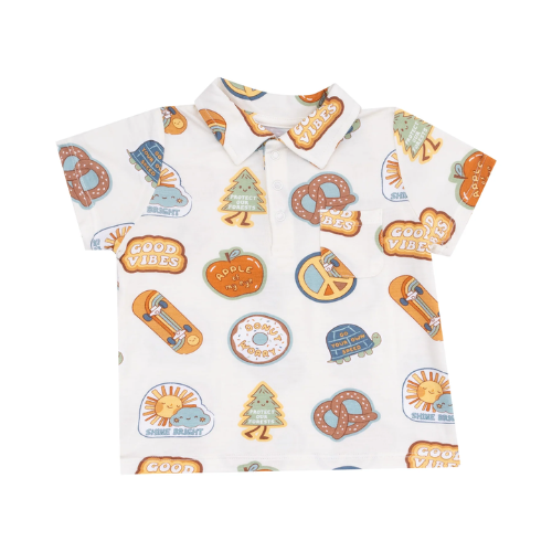 Polo Shirt and Muslin Short - Groovy Vibes