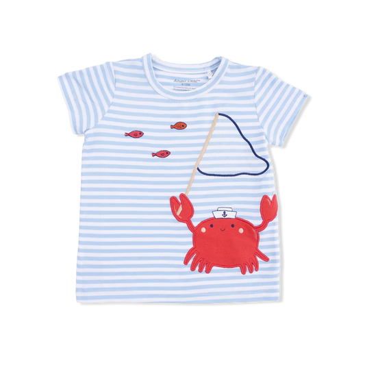 Sailor Sea Creatures Appliques - Crew Neck Tee with Cargo Short & Oceana Bucket Hat