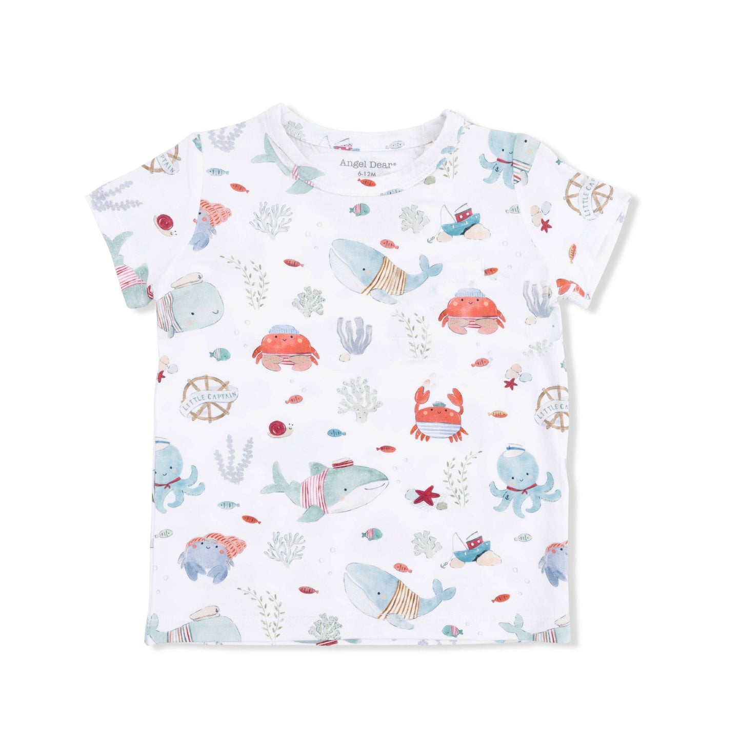 Sailor Sea Creatures - Crew Neck Tee with Casual Short