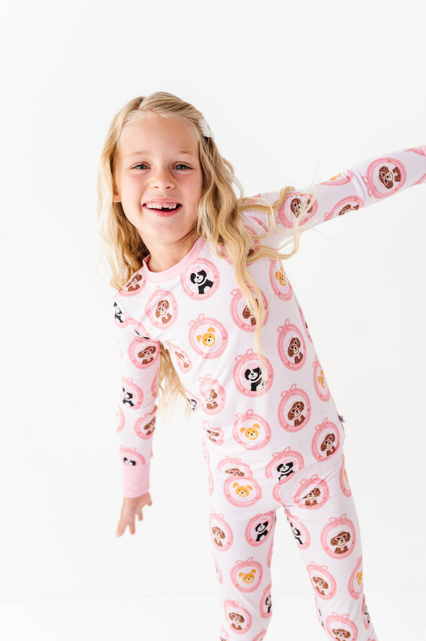 Porthole Pups Kids Pajamas - Pink