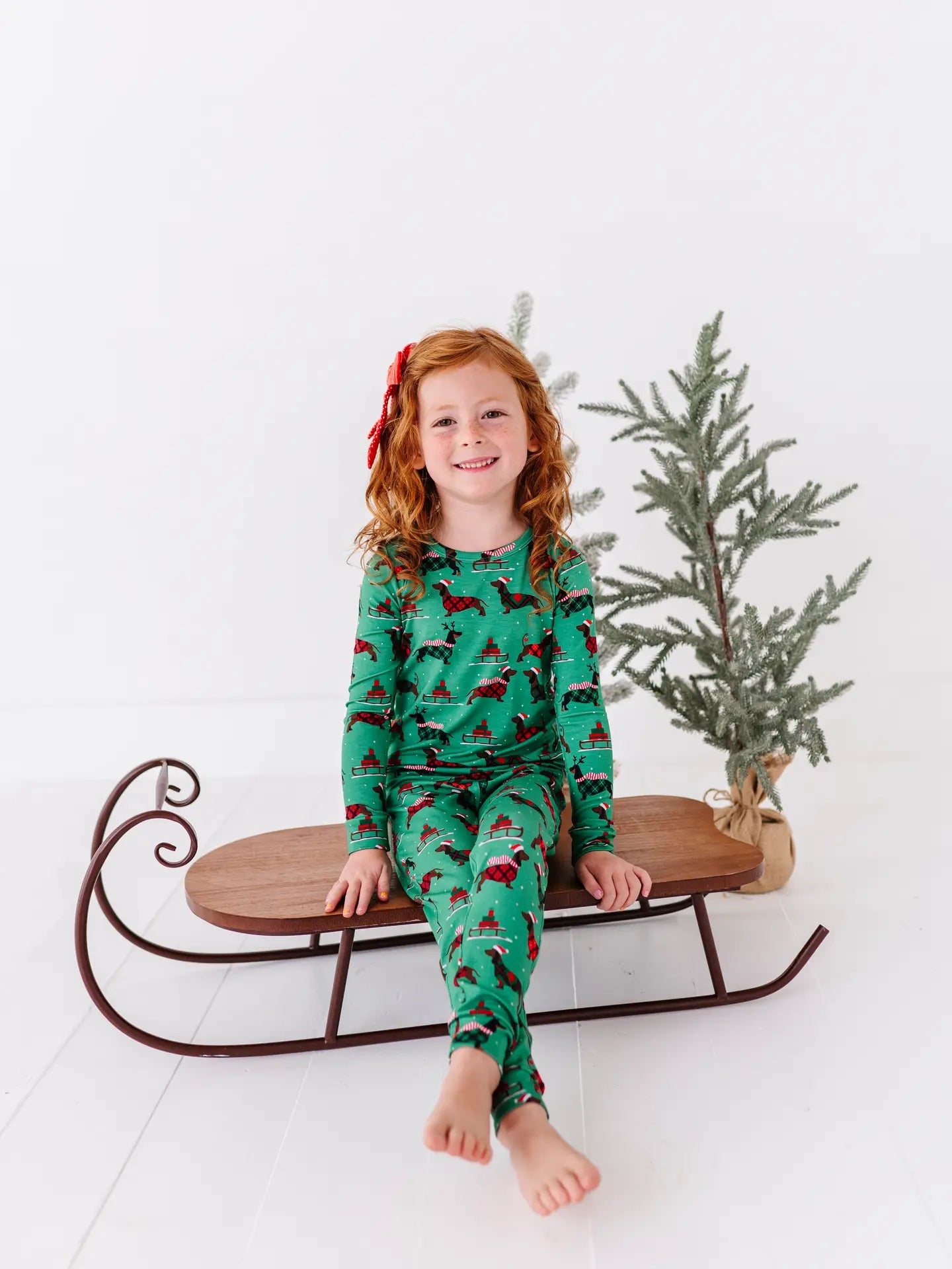 Kids Bamboo Pajamas - Tartan Tails Christmas Pajama 