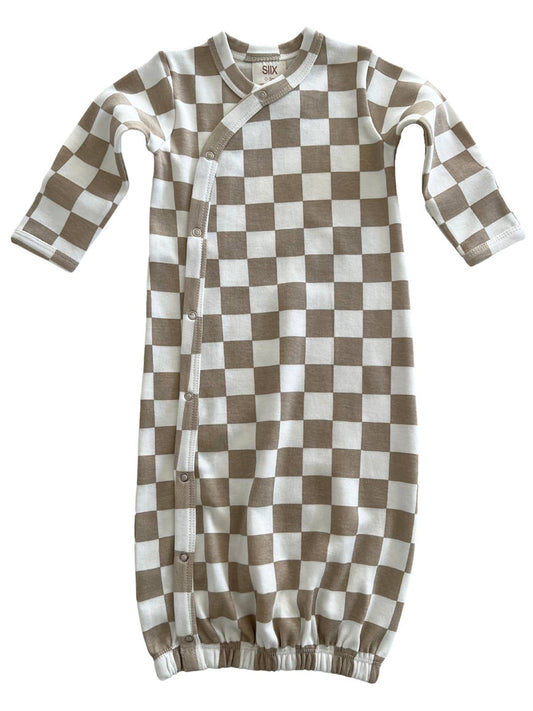 Tiramisu Checkerboard / Organic Gown (Baby - Kids)