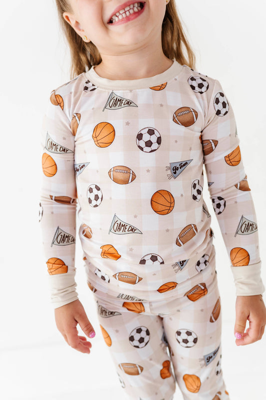 Game Day Gingham Kids Pajamas