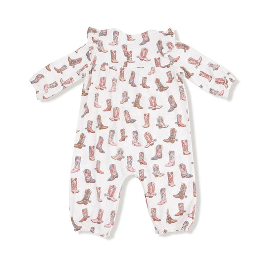 Ruffle Sleeve Romper - Future Cowgirl