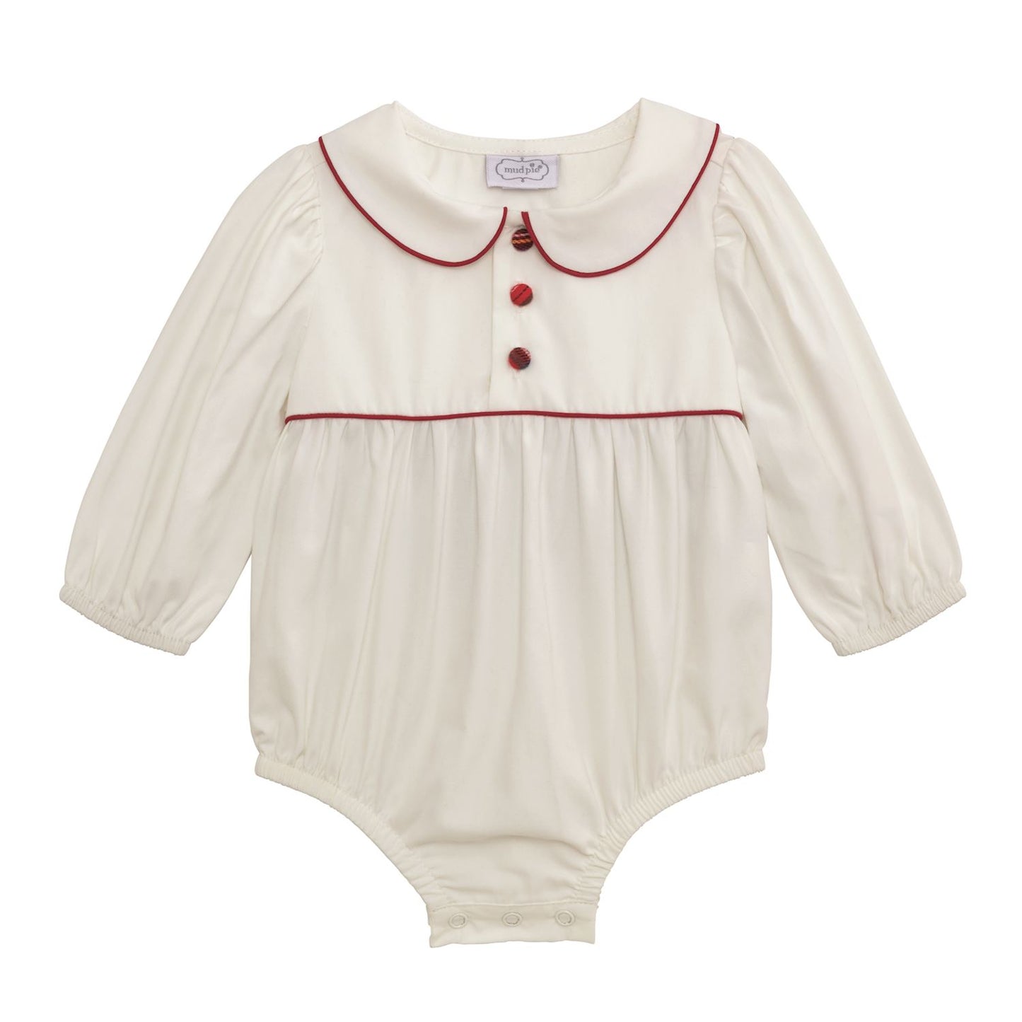 White Tartan Bow Baby Bubble