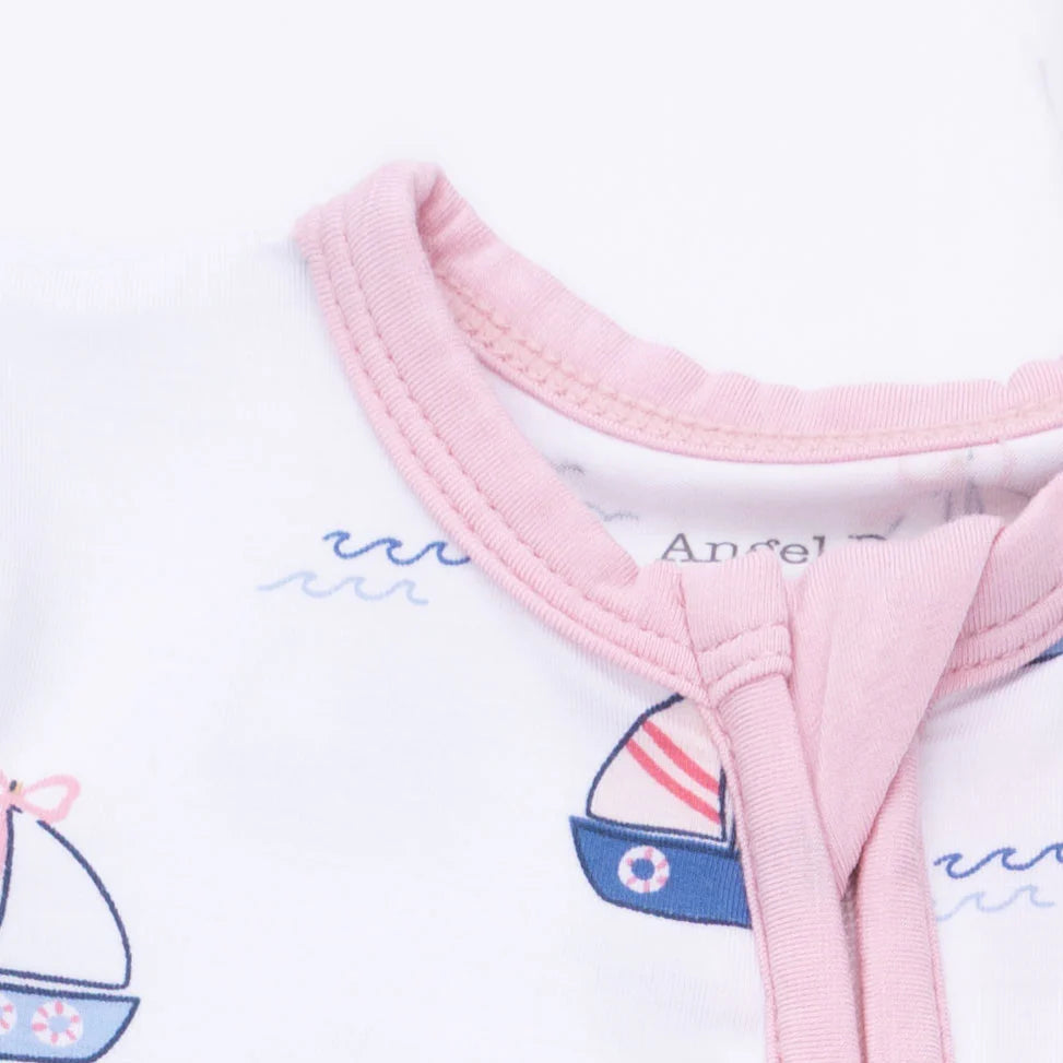 Bubbly Sailboats Pink - Convertible Romper