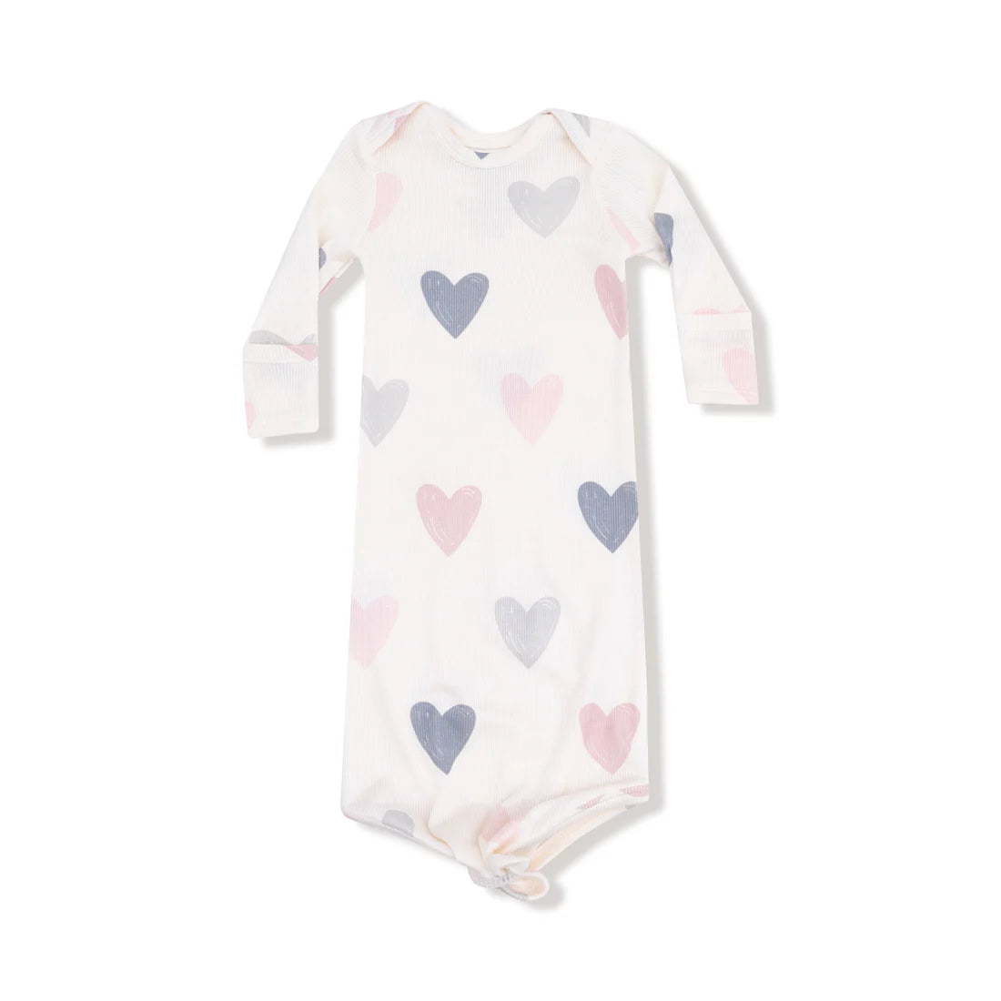 Hearts Modal Ribbed Knotted Gown
