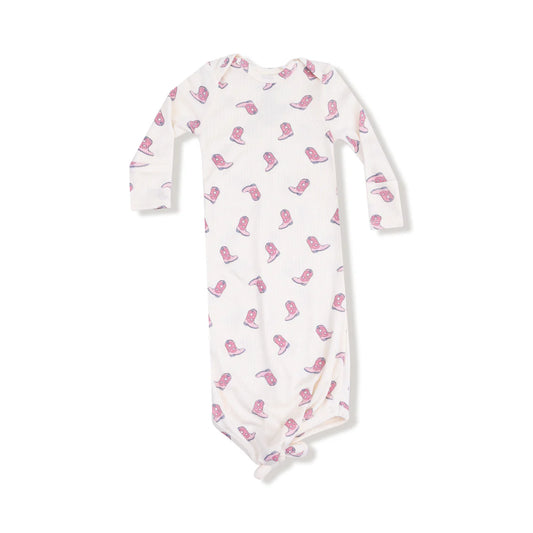 Petite Cowgirl Boots Modal Ribbed Knotted Gown