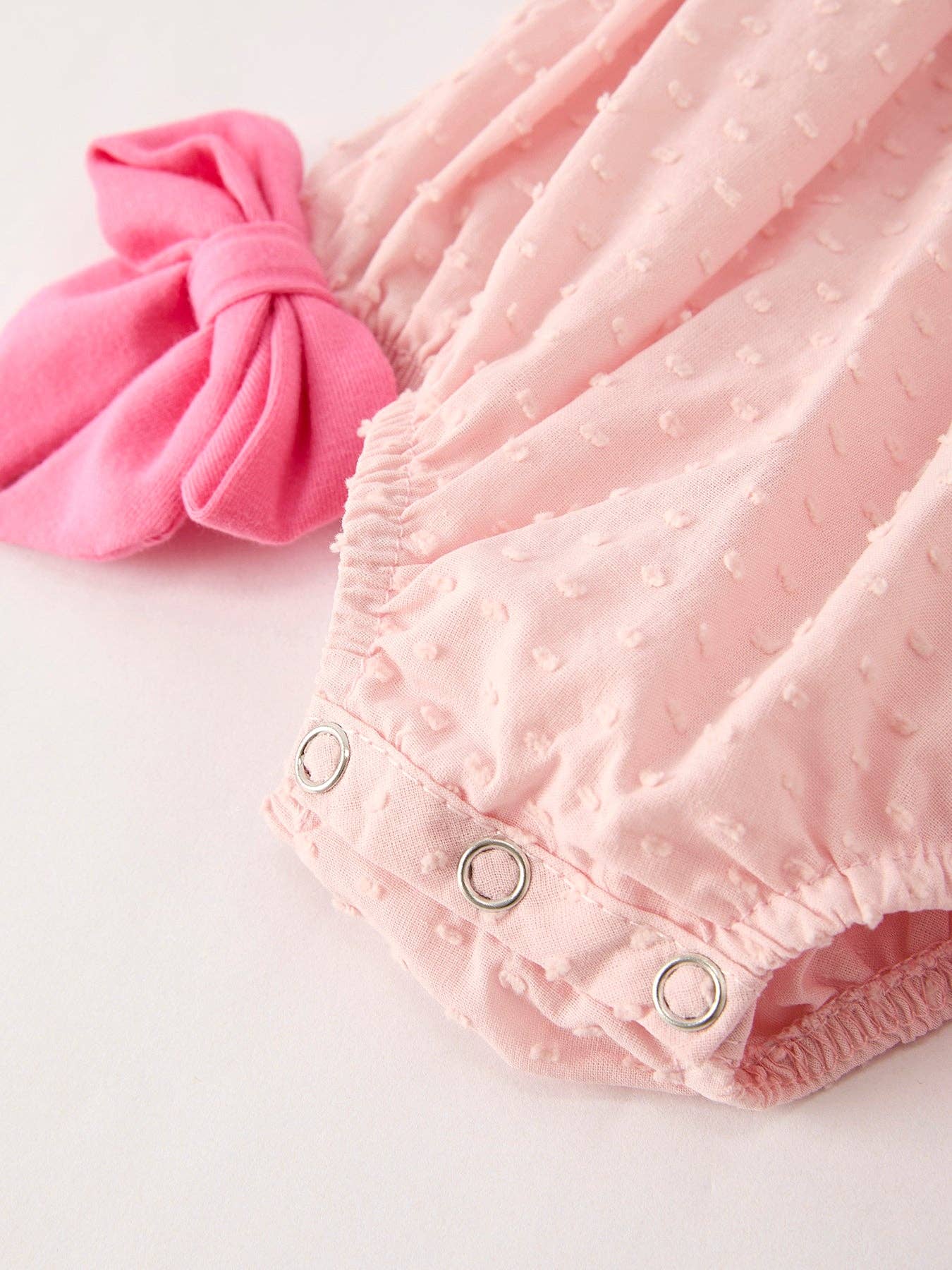 Halloween Light Pink Ghost Embroidery Smock Floral Girls Romper
