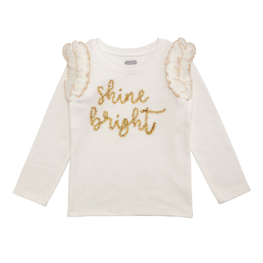 Shine Bright White Tinsel Long Sleeve T-Shirt