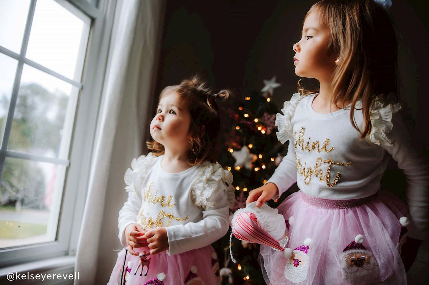 Shine Bright White Tinsel Long Sleeve T-Shirt