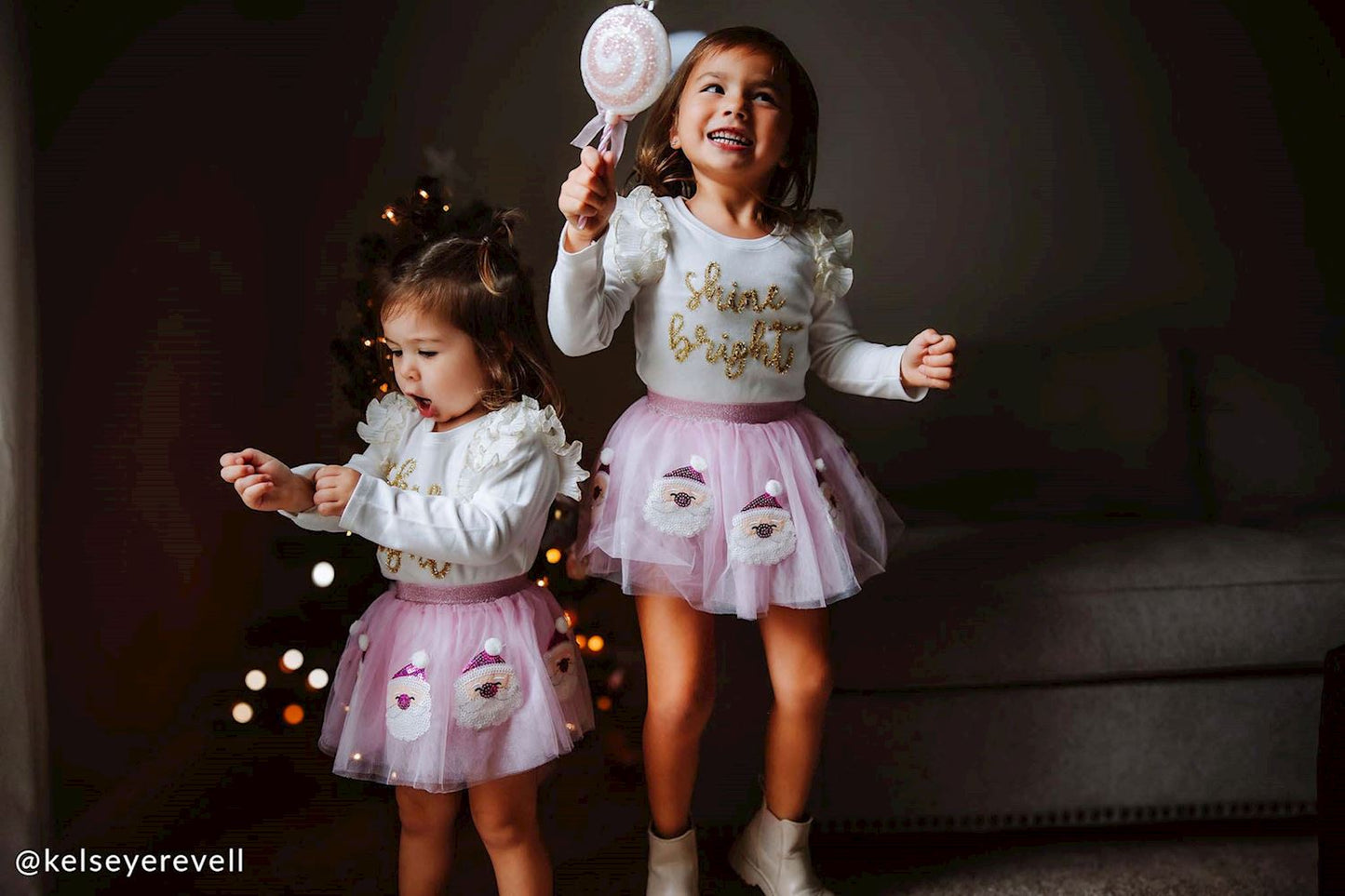 Shine Bright White Tinsel Long Sleeve T-Shirt