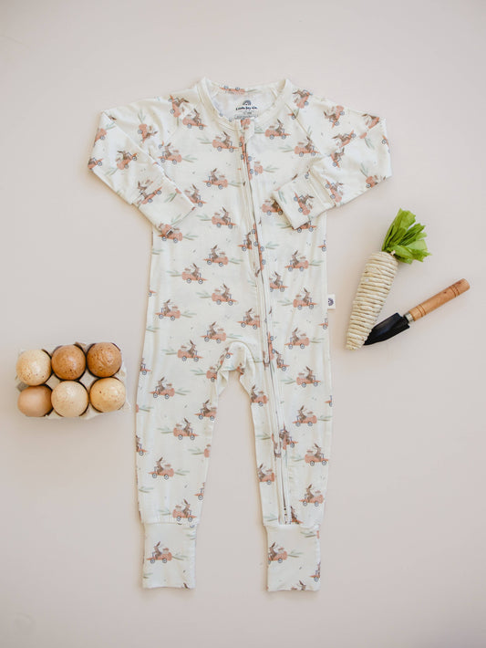 Cottontail Cruisers Bamboo Zippy Romper Baby Pajamas Bunny