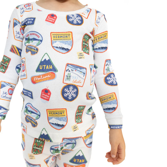 Long Sleeve Loungewear Set - Vintage State Snow Sport Patches