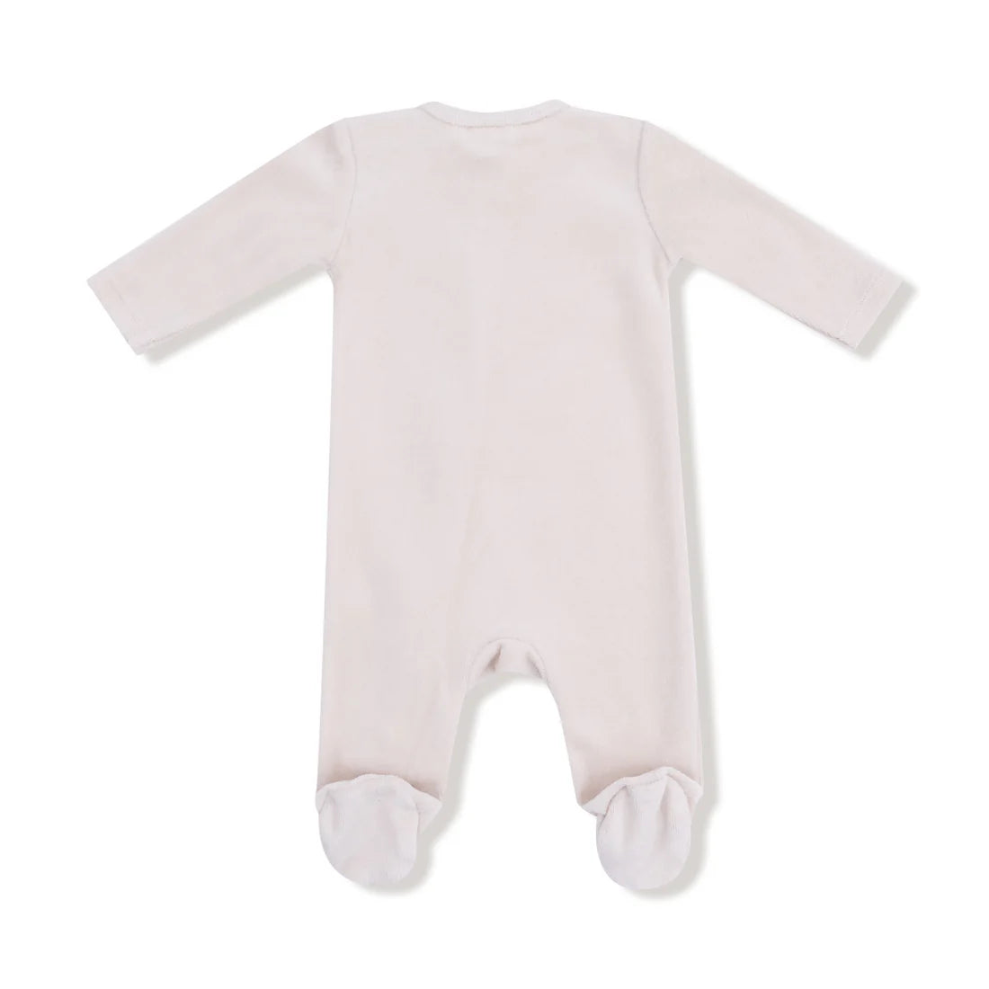 2 Way Zipper Footie - Velour Teddy Bear Oatmeal