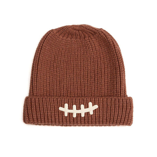 Football Lace Patch Beanie - Game Day - Hat - Boys