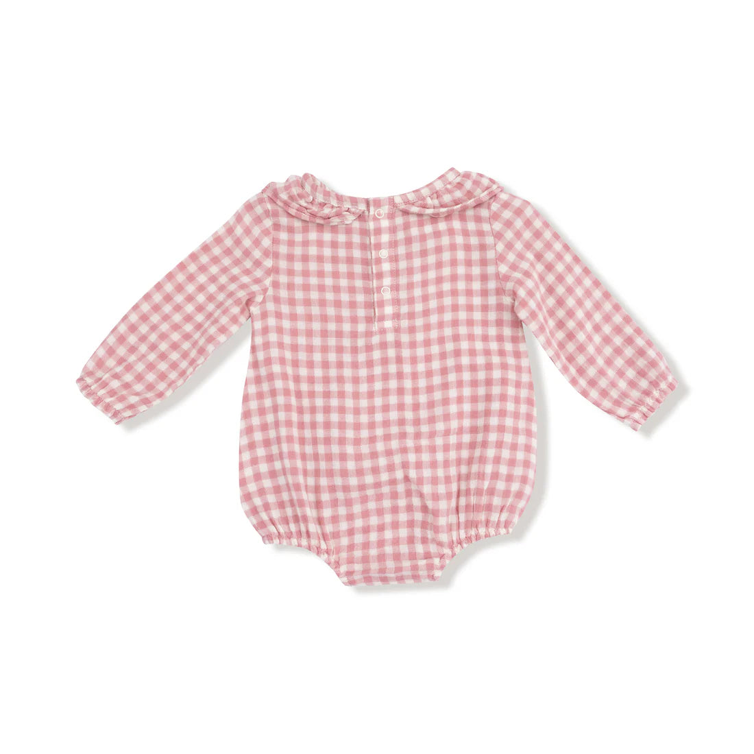 Bubble with Ruffle Collar - Rose Pink Plaid