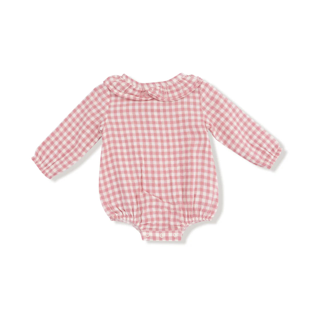 Bubble with Ruffle Collar - Rose Pink Plaid