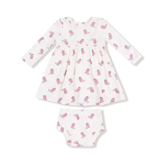 Simple Dress + Bloomer - Petite Cowgirl Boots