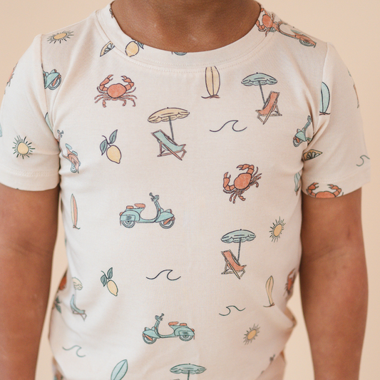 Bamboo Short Sleeve and Shorts 2-Piece Set - Summer Vibes