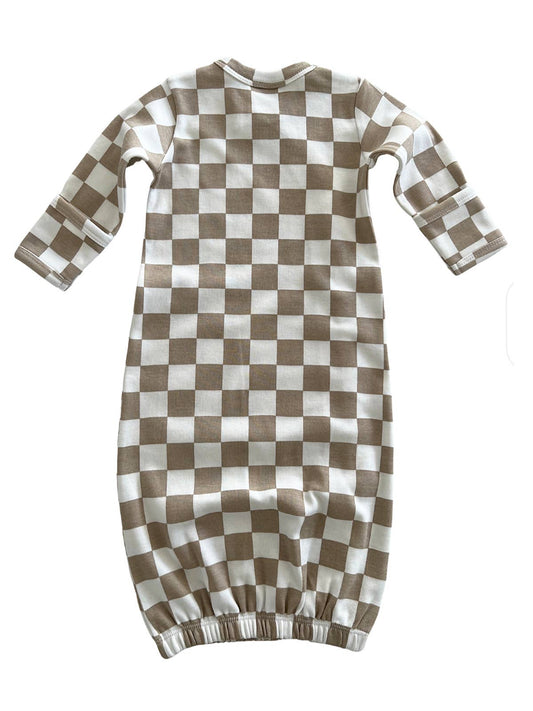 Tiramisu Checkerboard / Organic Gown (Baby - Kids)
