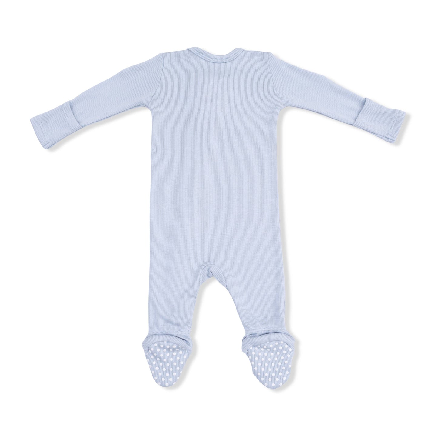 Solid Niagara Mist Rib - 2 Way Zipper Footie