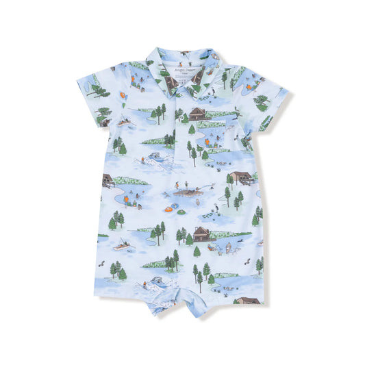 Polo Shortie Romper - Lake Life