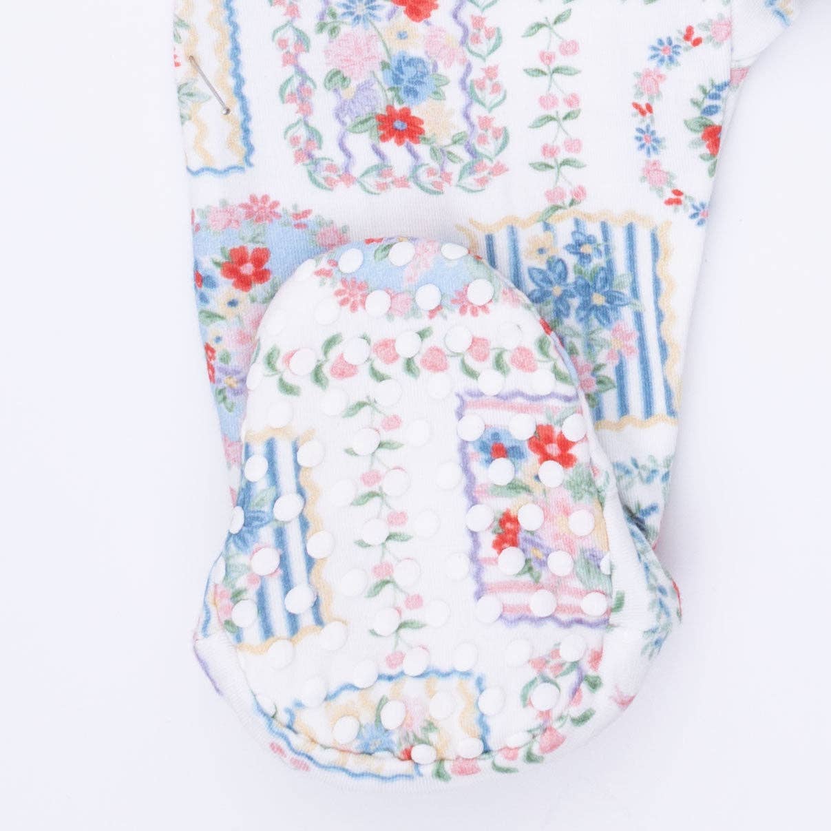 Julep's Floral Patchwork - 2 Way Ruffle Back Zipper Footie