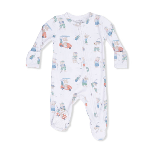 Golfing Teddy Bears - 2 Way Zipper Footie