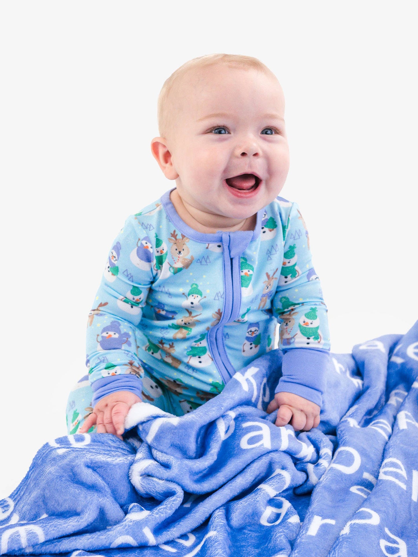 SoftSnooze™ Baby Bamboo Viscose Snowy Sidekicks Convertible One Piece Footie Pajama