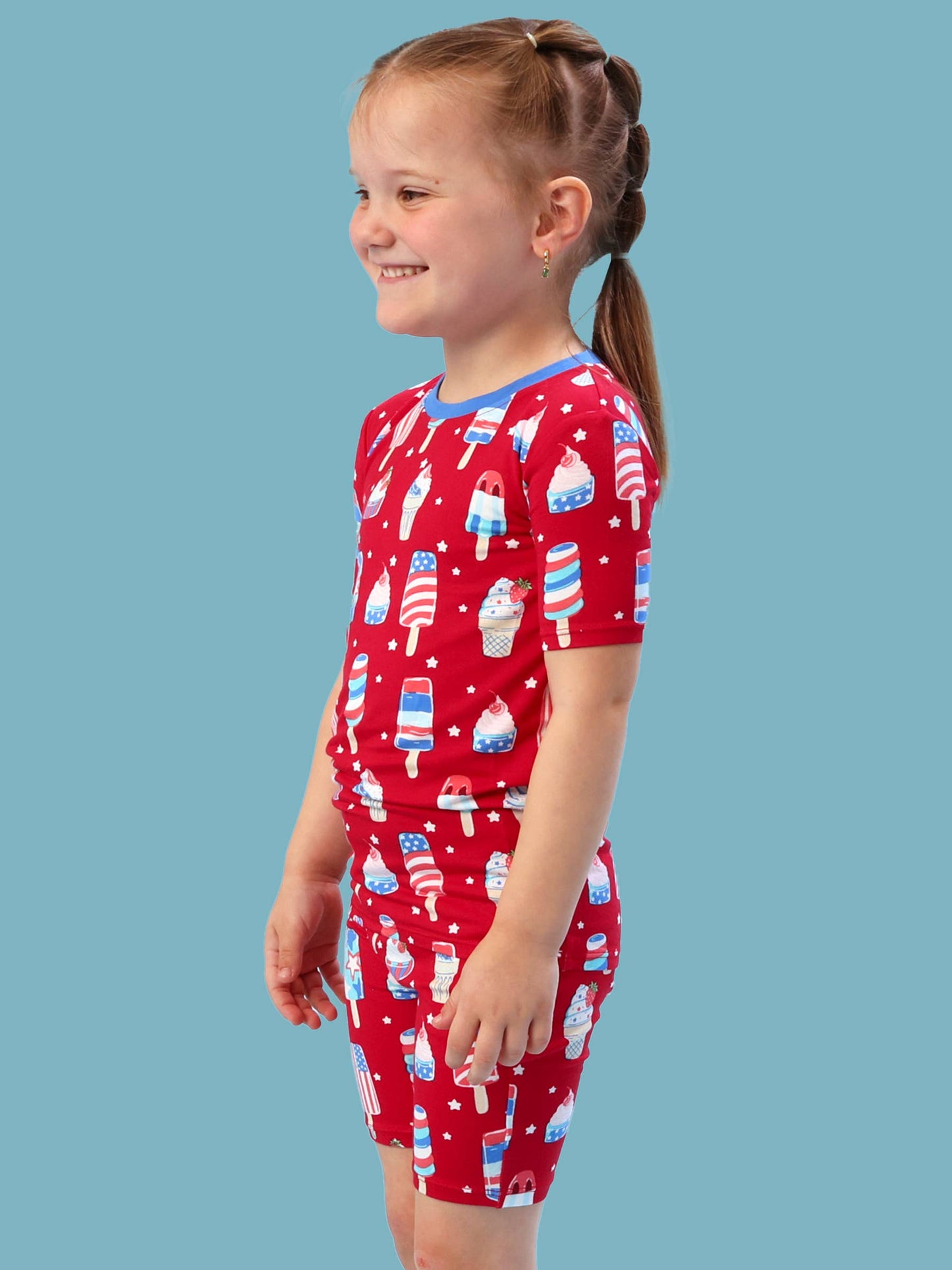 SoftSnooze™ Kids Bamboo Viscose Stars & Scoops Ice Cream Short Sleeve Pajama Set