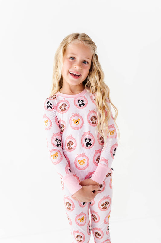 Porthole Pups Kids Pajamas - Pink