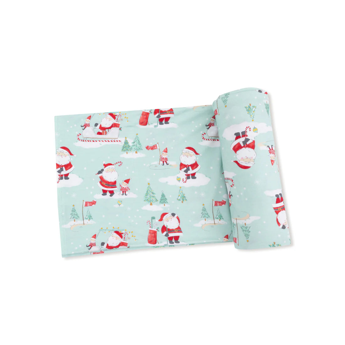 Swaddle Blanket - Golfing Santa and Elves - 45X45