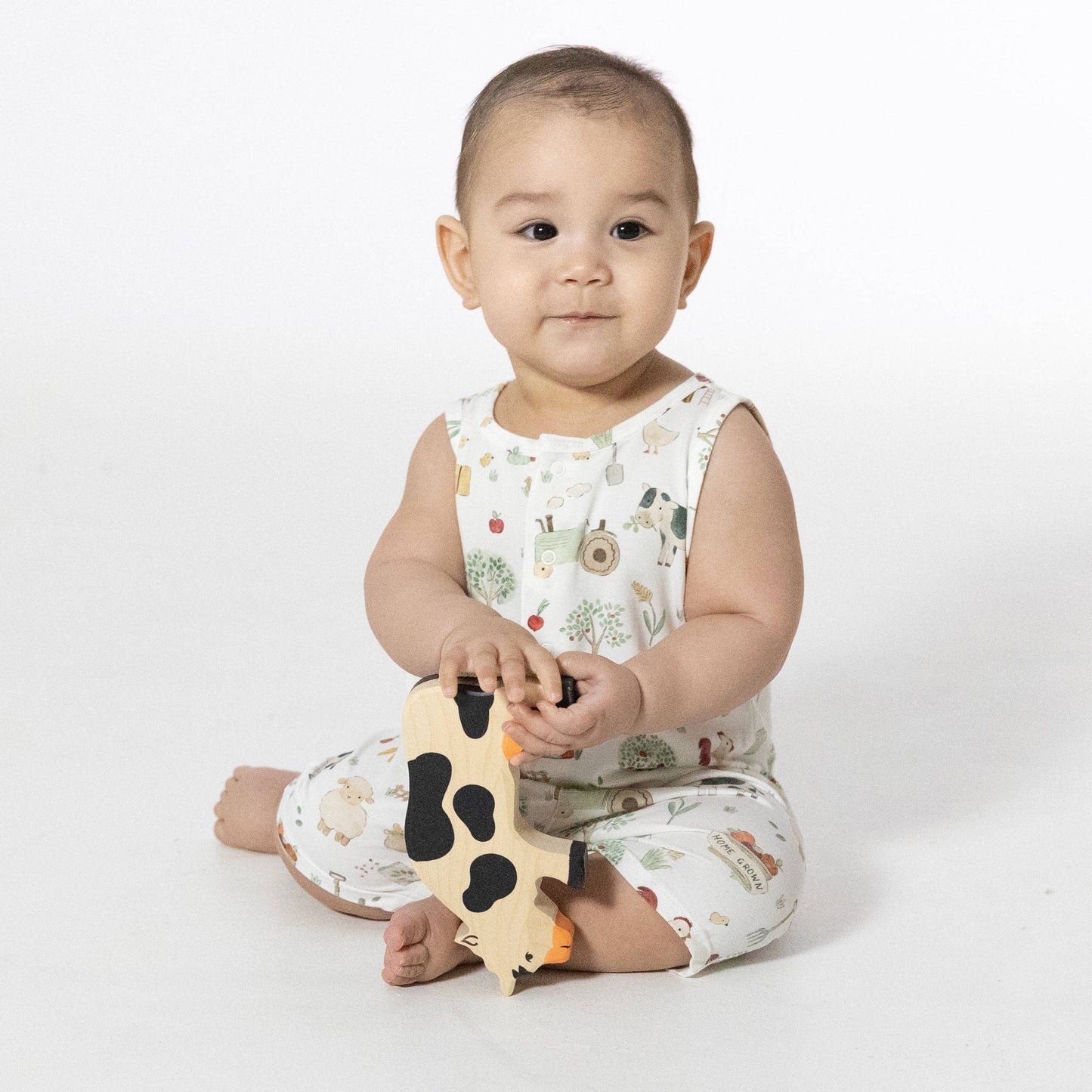 Cute Farm Animals Uni - Sleeveless Shortie Romper