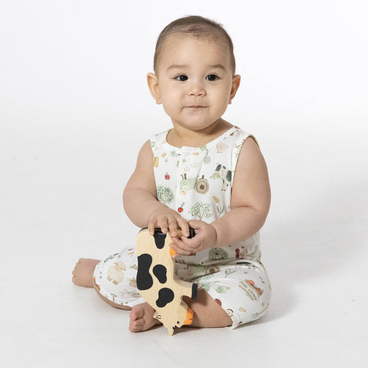 Cute Farm Animals Uni - Sleeveless Shortie Romper