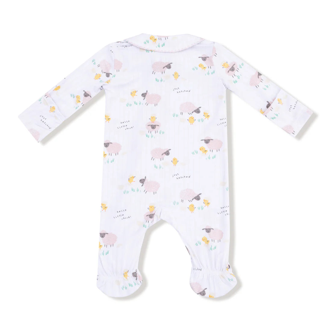 2 Way Zipper Peter Pan Collar Footie - Just Hatched Pink