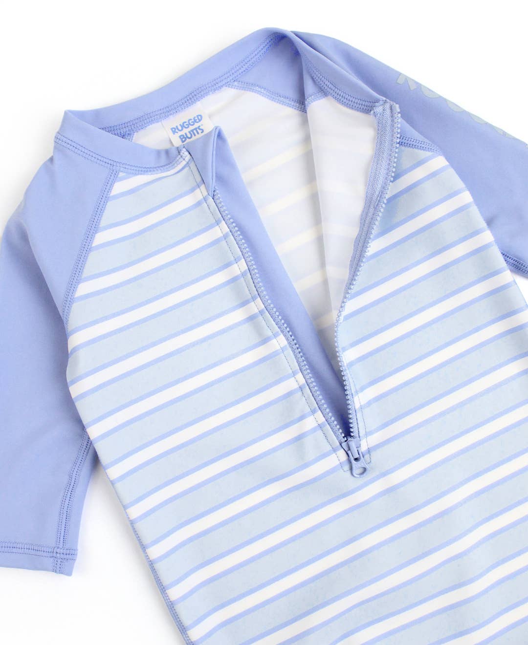 Baby Boys Periwinkle Blue & Windsurfer Stripe Long Sleeve One Piece Rash Guard Swimsuit