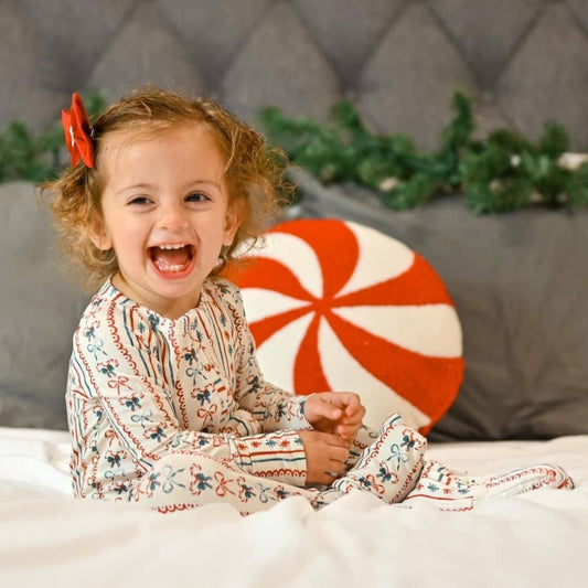 Candy Cane Lane Zippy Romper Baby Girl Christmas Pajamas PJs