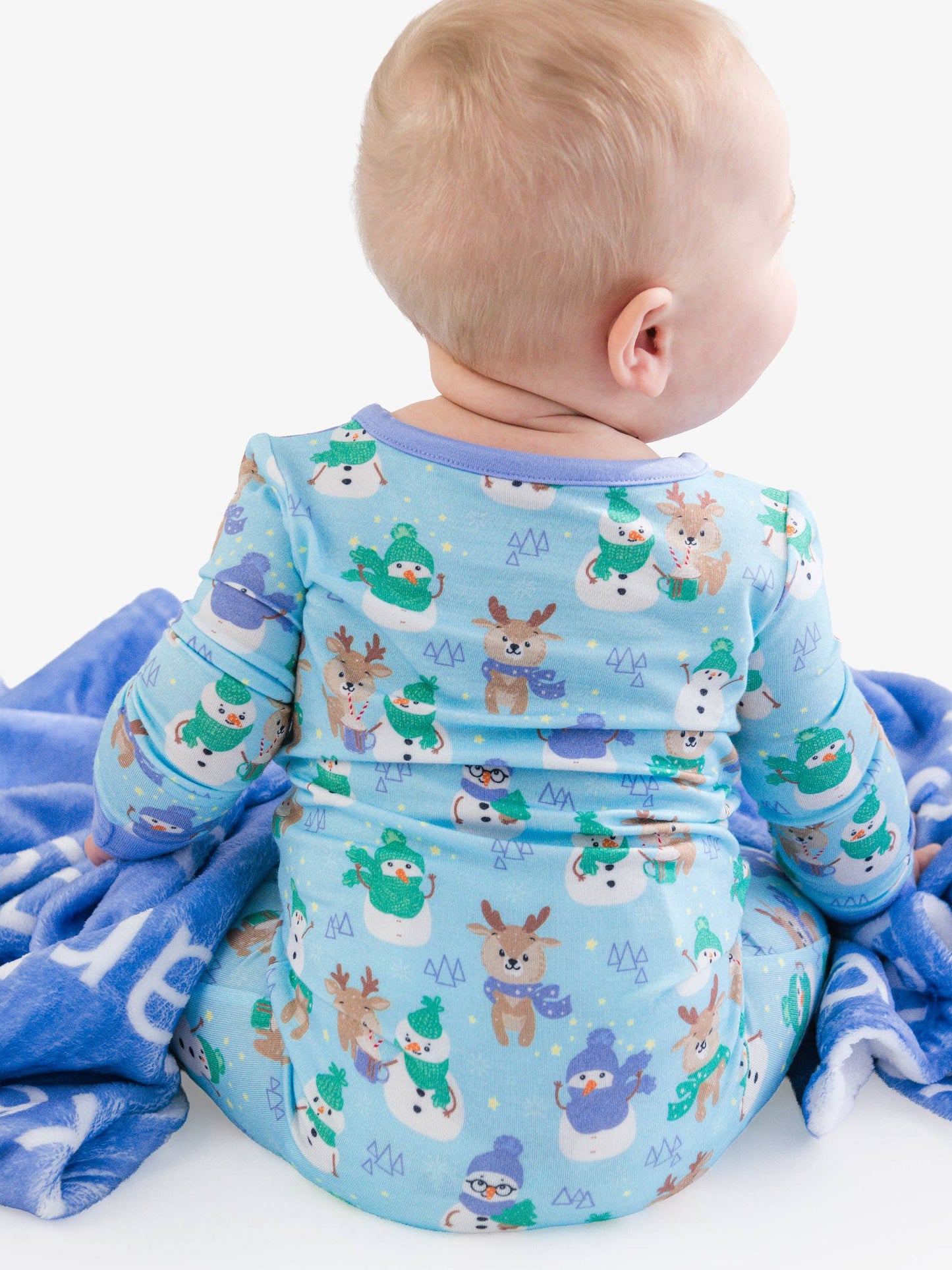 SoftSnooze™ Baby Bamboo Viscose Snowy Sidekicks Convertible One Piece Footie Pajama