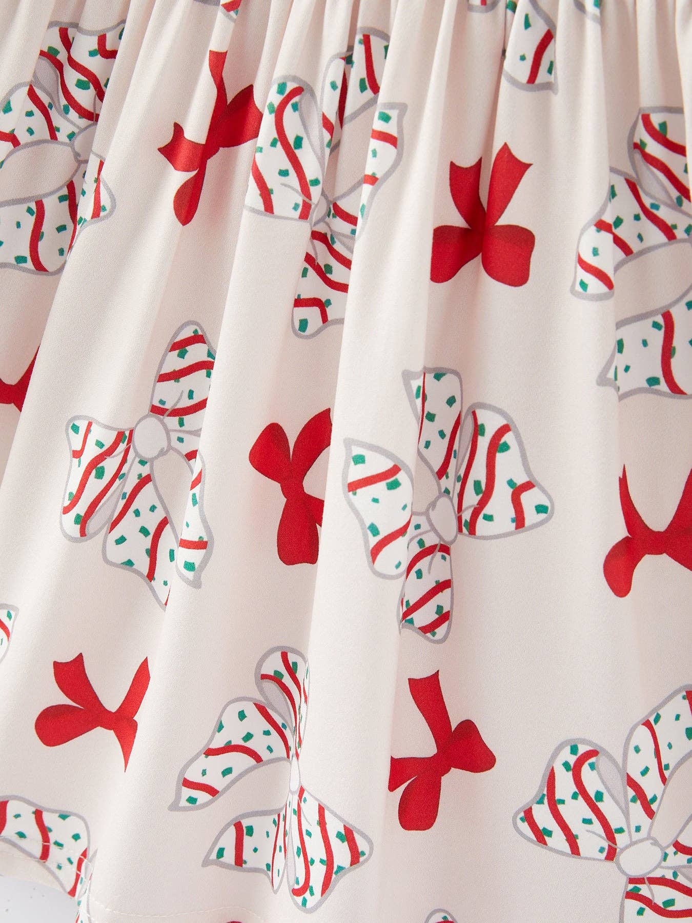 Christmas Bows Print Girls Dress